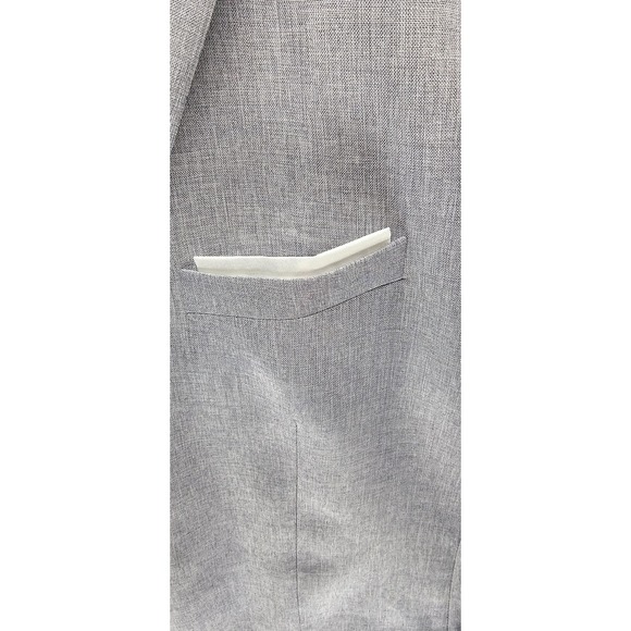 Turetrendy Blazer Mens 3XL Light Gray New Two Button Notch Lapel Textured Jacket - Picture 5 of 8